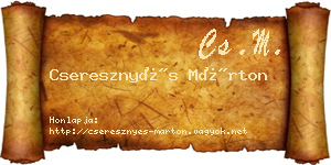 Cseresznyés Márton névjegykártya